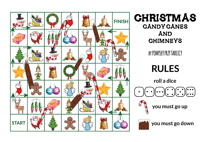 Christmas candy canes and chimneys board game-02